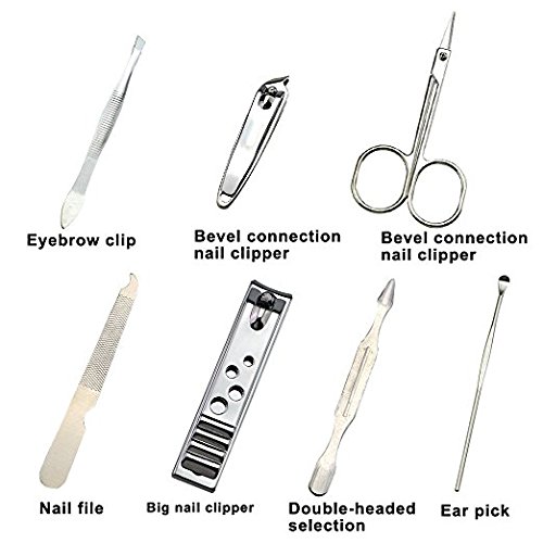 Maniküre-Set für Reisen mit Nagelknipser, aus Edelstahl, portabel, Porzellan, Blau / Weiß, geeignet für Familien-Reisen… – Bild 5