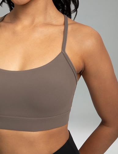 Image of Colorfulkoala Women's Dreamlux Y Back Sports Bra Low Impact Padded Workout Top with Built in Bra A-C Cups