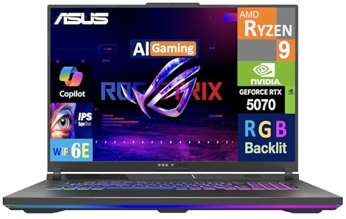 Image of ASUS ROG Strix G18 Laptop 18 inch 240Hz WQXGA Display (AMD Ryzen 9 8940HX, GeForce RTX 5070 8GB, 64GB DDR5, 8TB PCIe SSD, RGB KB, WiFi 6E, Webcam, Bluetooth 5.4, Win 11 Pro) w /USB-C Dock