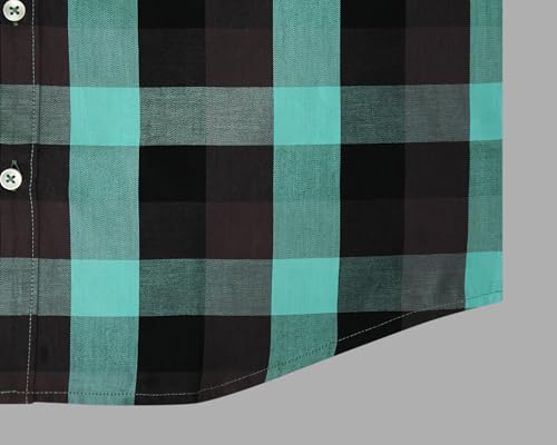 Image of GHPC 100% Cotton Checkered Half Sleeves Regular Fit Formal Shirt for Men