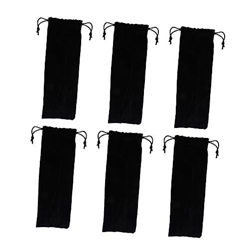 PRETYZOOM Lightweight Straw Storage Bag 6pcs Reusable Straws Case Pouch Easy to Carry Store for Daily Use Silverware Cutlery Holder