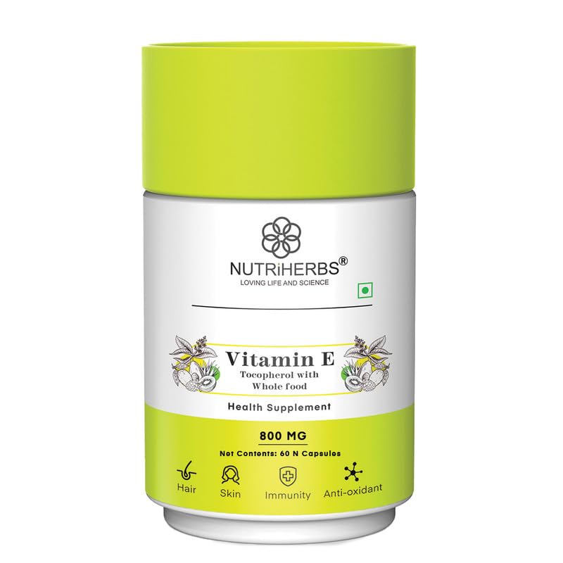 NUTRiHERBS Vitamin E 500mg Capsules for Hair Growth, Skin & Nail Health, Antioxidant Support – 60 Capsules – for Men & Women (B09WVS18BZ) Amazon Price History, Amazon Price Tracker