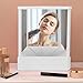 D-GROEE Non-Reversing Mirror, Precision True Image Vanity Makeup Mirror Non-Magnifying Tabletop Mirrors Real Reflections Beauty Mirrors for Your Face White S