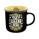 Photo Gallery pavilion gift company - wife the legend - tazza in ceramica da 368,5 ml, idea regalo per donne, 1 pezzo, nero/giallo Photo Gallery pavilion gift company - wife the legend - tazza in ceramica da 368,5 ml, idea regalo per donne, 1 pezzo, nero/giallo
