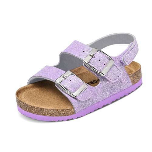 K KomForme Toddler Cork Footbed Sandals with Buckles