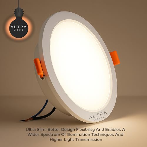 Image of 22W Recessed Round LED Panel Light | Trimless Slim Design | Polycarbonate Downlight for Home & Office False Ceiling Roof, Surface Light | Cool White, White Finish | Pack of 4