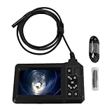 1080P Digital Industrial Endoscope, Sewer Inspection Camera with 4.3in LCD Screen, IP67 Water Borescope with 8 LED Lights and 2m Cable for Pipe Drain Car