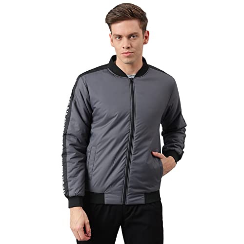 Image of Dennis Lingo Men's Polyester Long length Long Sleeves Bomber Jacket - Mandarin Collar, Welt Pocket, Lightweight, Casual Winterwear
