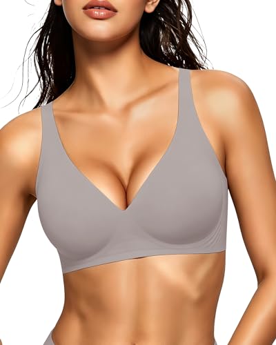 Image of Gailife Deep V Jelly Bras for Women No Underwire Wireless Seamless Push Up Bra Comfort Support Plunge Bralette Full Coverage