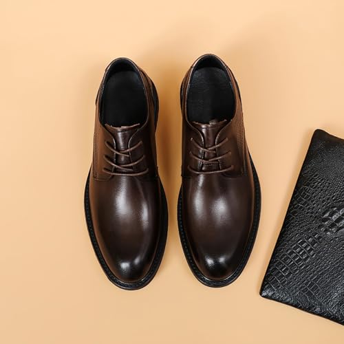 Men's Dress Shoes Leather Formal Business Oxford Derby Brogue Wingtip Retro Dress Shoes for Men4
