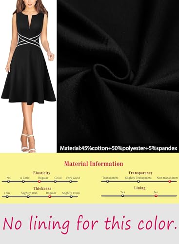Image of VFSHOW Womens Front Zipper Work Business A-Line Dress Elegant Professional Office Career Church Fit and Flare Skater Dresses