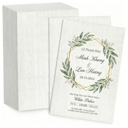 120 Sheets Linen Textured Cardstock Paper for Printing Premium Thick White Cardstock Paper 8.5x11 - Thick but Printer-Friendly Card Stock for Wedding Baby Shower Invitations and Mixed Media Projects