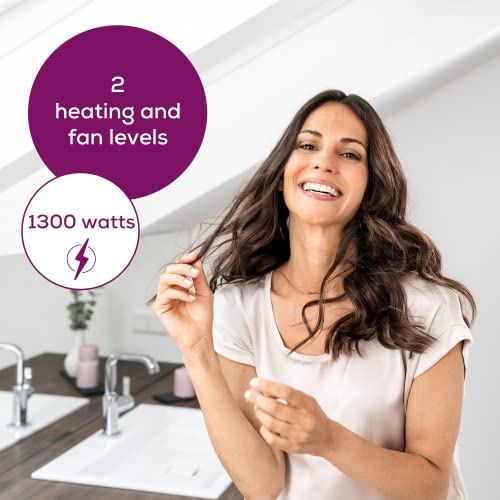 Beurer HC 17 Hair Dryer, Compact Hair Dryer with Folding Function, 2 Heat & Blow Levels, 1300 Watts, Overheat Protection and Professional Mouthpiece, Foldable Travel Hair Dryer with Hanging Loop - Image 4