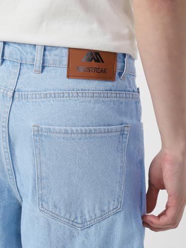 Image of Neostreak Men's Loose Baggy Fit Washed Cargo Jeans with 6 Pockets Non-Stretchable