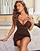 Avidlove Lingerie for Women Sexy Nightgown Mini Bodycon Dress Ruched Club Outfits Brown S