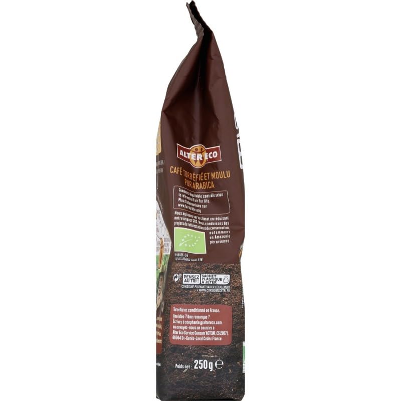 Délice équilibré Café moulu bio d'Alter Eco 250g - Douceur éthique dans chaque tasse ! Mélange équilibré pour un plaisir authentique. - Le Lot De 3