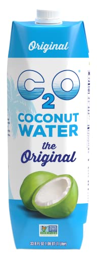 C2O The Original Coconut Water with Nutrients & Electrolytes, Rejuvenating Plant-Based Hydration, the Original, 33.8oz cans (6-Pack)