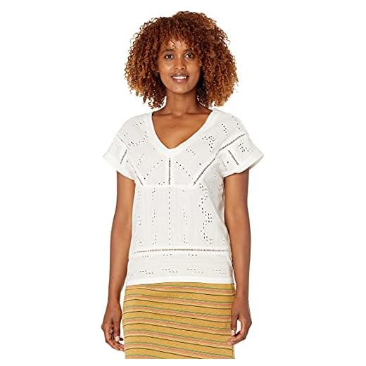 prAna Women's Keelie Top, Soft White, Small