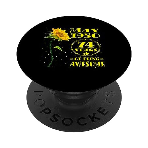 74 Cumpleaños 74 Amantes del Girasol de 74 Años Nacidos En Mayo de 1950 PopSockets PopGrip Intercambiable