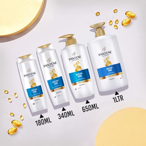 Image of Pantene Hair Science Healthy Shine Shampoo 650ml,with Pro-Vitamins & Vitamin E,makes hair so healthy for shiny hair,for all hair types, shampoo for women & men, shampoo for healthy hair (Pack of 2)