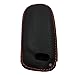 Black Leather Key Case Cover Jacket Fob Keyless Remote Holder Skin fit for Jeep Fiat Dodge Smart Remote Key Case