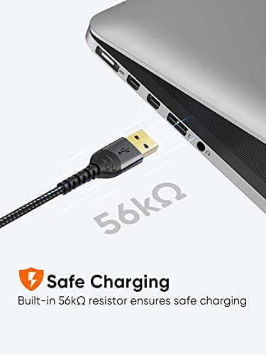Image of USB Type C Cable 3A Fast Charging 6.6FT, CableCreation USB-A to USB-C Charge Double-Braided Exterior Compatible with iPad Mini Galaxy S21 S20 S10 S9 Note 10 9 PS5 Controller, USB C Cord Gray