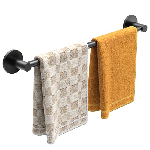 MIROAMZ Magnetic Towel Bar Adjustable Towel Rod with Larger Magnetic Base & Hidden Magnet Design Non-Slip Magnetic Towel Holder for Refrigerator Dishwasher Oven Washer (Matte Black 1Pack)