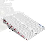 Ruedamann アルミスロープ 長さ127cm*幅85cm 耐荷重400kg アルミ 折り畳み式スロープ 車椅子 幅広い 段差解消 介護用 電動車椅子 カーブ 階段 玄関適用