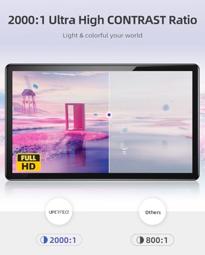 Image of UPERFECT Y Portable Monitor Freestanding Touchscreen, 15.6''FHD 1080P IPS Screen with Adjust Stand, 2000:1 Contrast Ratio, 100% sRGB w /Standard HDMI /USB 3.0 /Type C, Built-in Speaker /Ambient Light
