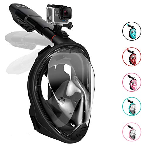 Gpeng Sunhoo Full Face Snorkel Mask, Foldable Snorkeling Mask with Detachable Camera Mount