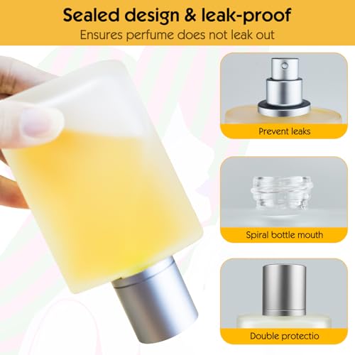 Bohoray 100ml Empty Glass Perfume Atomiser, Clear Glass Atomiser Spray Bottles, Refillable Spray Perfume Bottles Fine Mist Cosmetic Container for Travel (Grey Cover) - Image 4