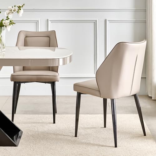 Image of Home Centre | Marcello | Metal | Dining Chairs | Beige | Set of 2 | 1 Year Warranty