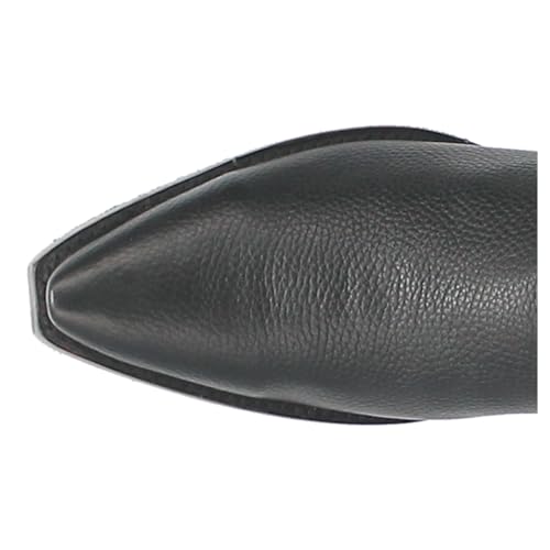 Dingo Mens Gold Rush Leather Embroidered Snip Toe Casual Boots Mid Calf - Black4