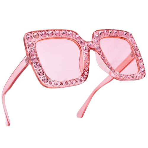 Elton Square Diamond Rhinestone Sunglasses Novelty Oversized Celebrity Shades