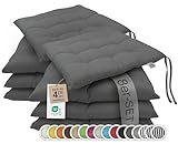 ZOLLNER 8er Set Sitzkissen in 40x40cm - gemütliche...