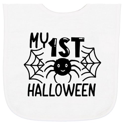 inktastic My 1st Halloween Spider Web Baby Terry Cloth Bib