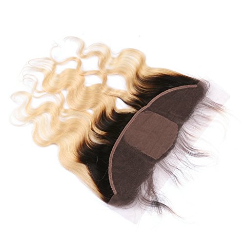 Tony Beauty Hair T1B/613 Ombre Silk Base 13X4 Ear To Ear Lace Frontal Closure With Baby Hair 8-24" Body Wave Blonde Ombre Human Hair Silk Top Full Lace Closure (8Inch) #TOP3