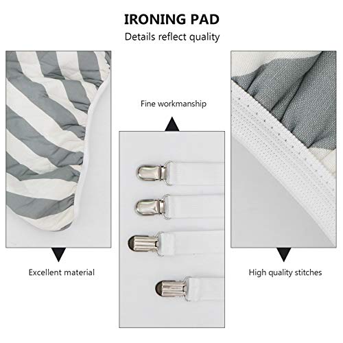Garneck Conjunto de capa de tábua de passar a ferro resistente ao calor com clipes, estampa de algod