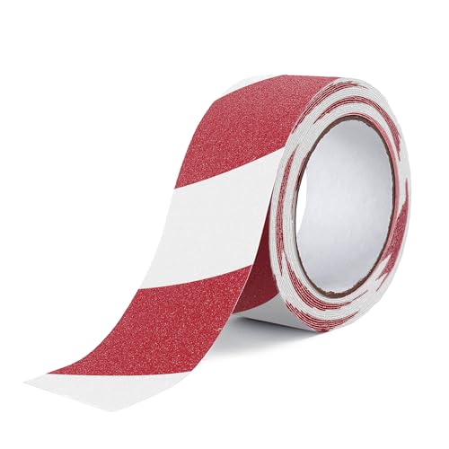 Reniteco 2" x16.5Ft Anti Slip Tape Red/White Stripes 1PC