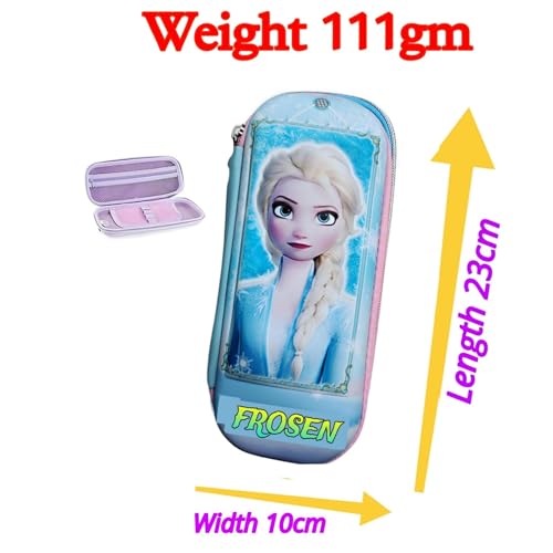 Image of 3D Cartoon EVA Stationery Box Multi-Compartment Pen Pencil case for School Students with Zipper -Best Birthday Gift for Girls Boys & Kids(Frosen EVA Pouch)