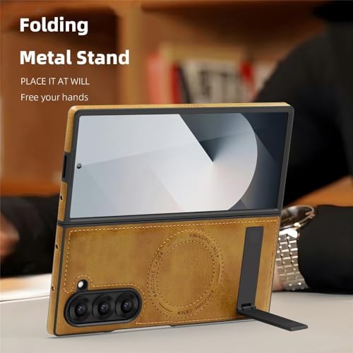 Coque Samsung Z Fold 4 cuir bleu anti-choc rabat magnétique