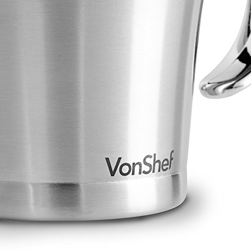 VonShef Double Wall Insulated Gravy Boat and Sauce Jug with Hinged Lid, Stainless Steel, 17 Oz 500ml Capacity - Thumbnail 4