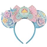 Picture of Bolonar Mouse Ears Headband for Women Princess Mouse Ears Bows Mouse Ear Princess Party Decorations Carriages