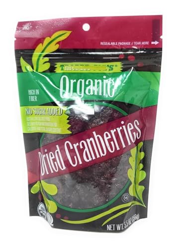 Organic Dried Cranberries No Sugar Added, High In Fiber 5.5 Oz (156G) - Pack Of 1