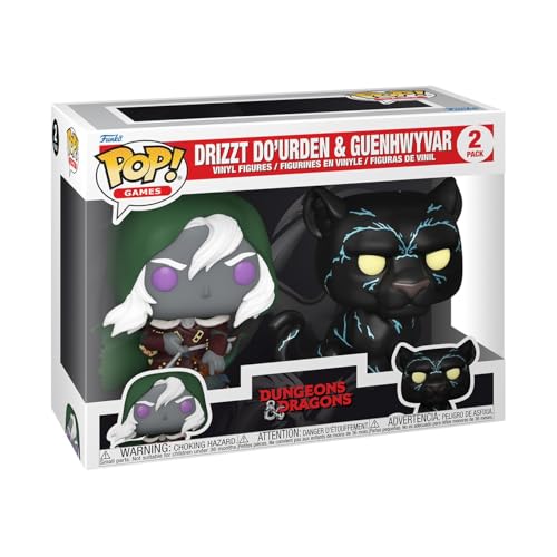 Funko Pop! Games: Dungeons & Dragons - Drizzt & Guenhwyvar 2 Pack - D&D - Figura de Vinilo Coleccionable - Idea de Regalo - Mercancia Oficial - Juguetes para Niños y Adultos - Games Fans