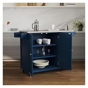 Mobile shelving mobile kitchen island cart with stainless steel top green storage cabinet furniture home kitchen utility cartgreen  urban country home decor