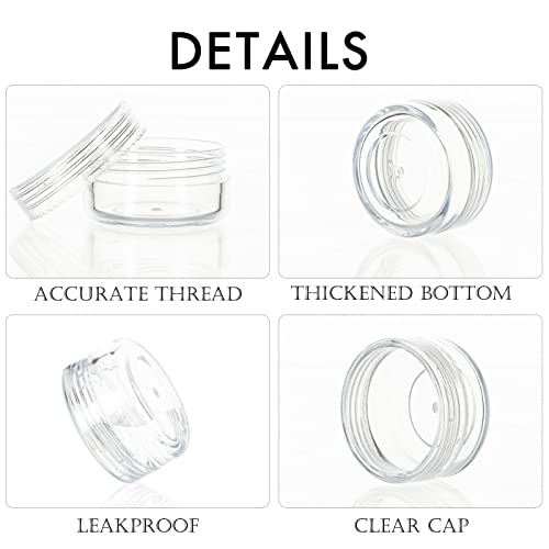 10 Gram Sample Containers with Lids, 10Pcs Clear Sample Jars, Small Cosmetic Travel Container for Makeup, Lotion, Cream, Powder, 10 ML Mini Containers with Lids3