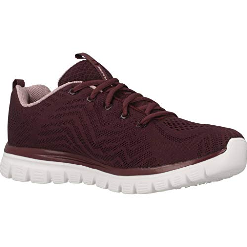 Skechers Damen Graceful Get Connected Sneakers, Wine Mesh/Lavender Trim, 41 EU – Ansicht 6