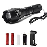 Flashlight, BOYON Brightest LED Flashlight, Max 900 Lumen, 5 Lighting Modes, Length and Focus Adjustable, Led Torch Light with 2 Rechargeable Batteries and Charger