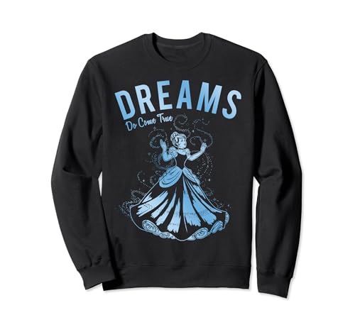 Sweatshirt Disney Cinderella imprimé pull Cendrillon bleu col rond
